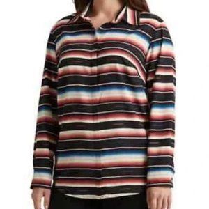 Lauren Ralph Lauren Blanket Stripe Button Placket/Cuffs Beautiful Plus 3X